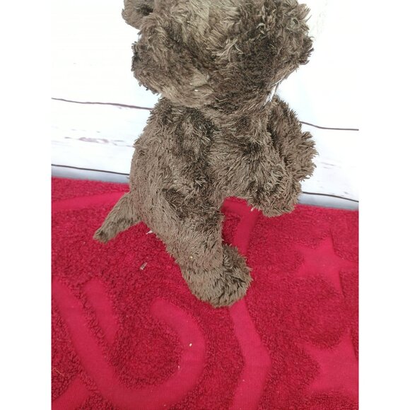FAO Schwarz Bulldog Knuckles Brown White Puppy Dog Plush Fluffy Toy 11" Shaggy - Picture 4 of 6